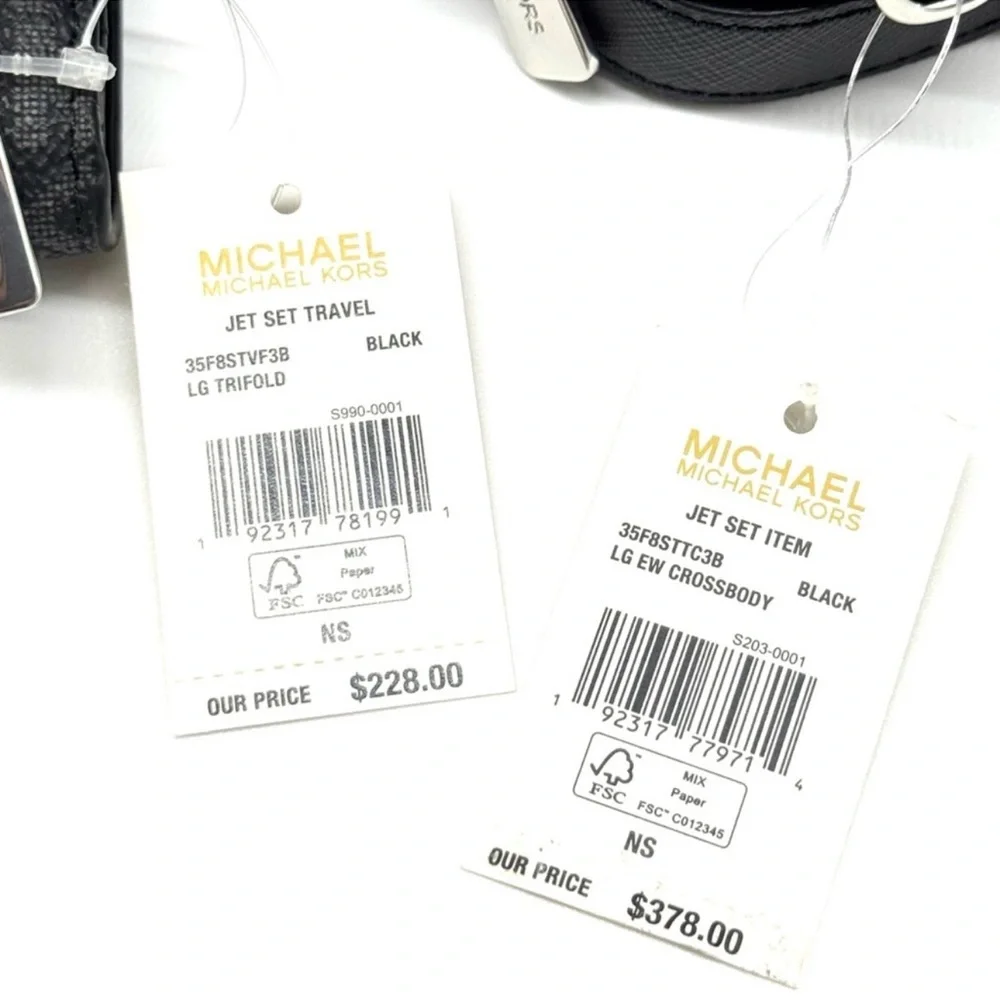 Michael Kors Large Jet Set Travel Logo Crossbody Bag & Matching Trifold Wallet